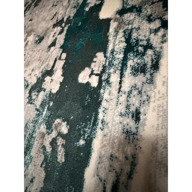 Apollo GR580 Modern Abstract Distressed Metallic Shimmer High-Density Textured Low Profile Short-Pile Grey/Green/Cream Rug