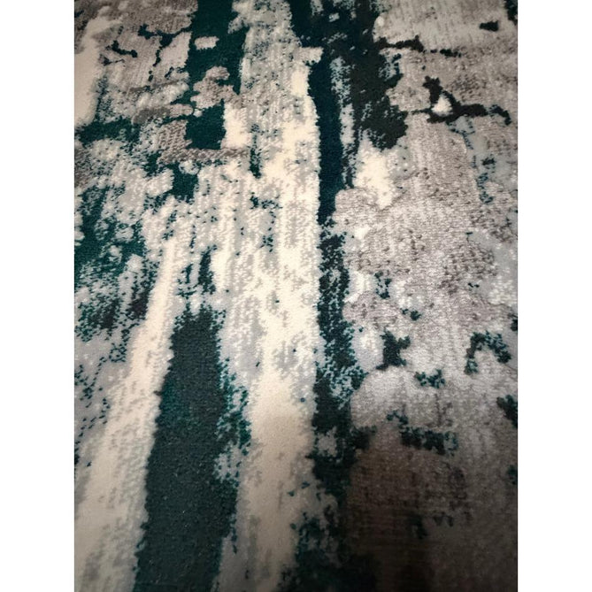 Apollo GR580 Modern Abstract Distressed Metallic Shimmer High-Density Textured Low Profile Short-Pile Grey/Green/Cream Rug