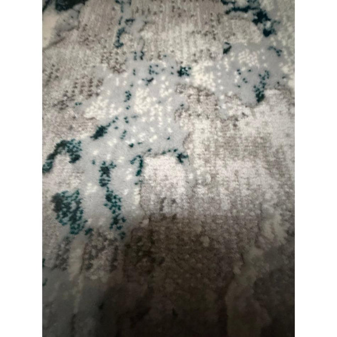 Apollo GR580 Modern Abstract Distressed Metallic Shimmer High-Density Textured Low Profile Short-Pile Grey/Green/Cream Rug