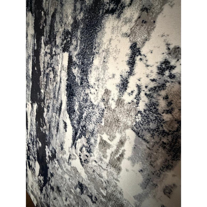 Apollo GR580 Modern Abstract Distressed Metallic Shimmer High-Density Textured Low Profile Short-Pile Grey/Navy/Cream Rug