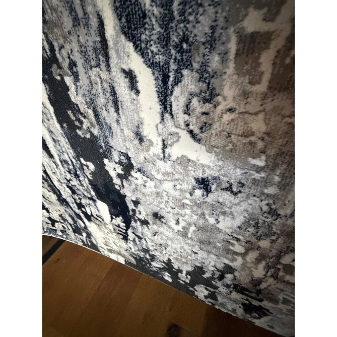 Apollo GR580 Modern Abstract Distressed Metallic Shimmer High-Density Textured Low Profile Short-Pile Grey/Navy/Cream Rug