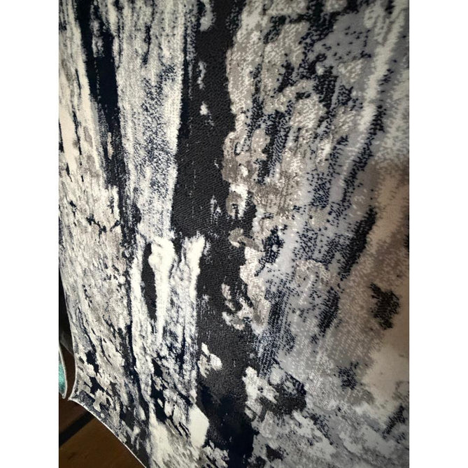Apollo GR580 Modern Abstract Distressed Metallic Shimmer High-Density Textured Low Profile Short-Pile Grey/Navy/Cream Rug