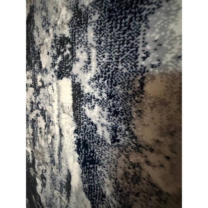 Apollo GR580 Modern Abstract Distressed Metallic Shimmer High-Density Textured Low Profile Short-Pile Grey/Navy/Cream Rug