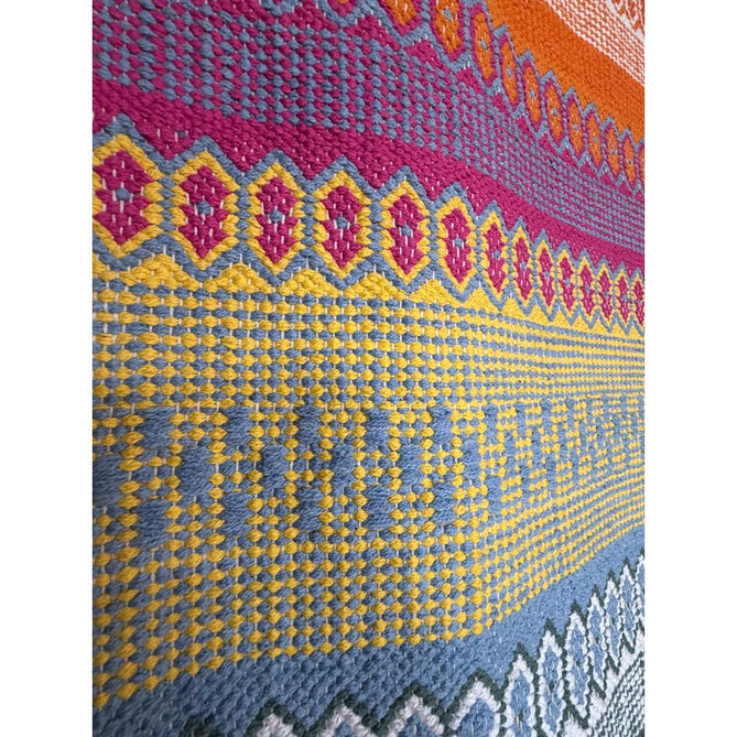 Cascade 29899 Modern Geometric Stripe Hand-Woven Cotton Flatweave Bright Multi Rug