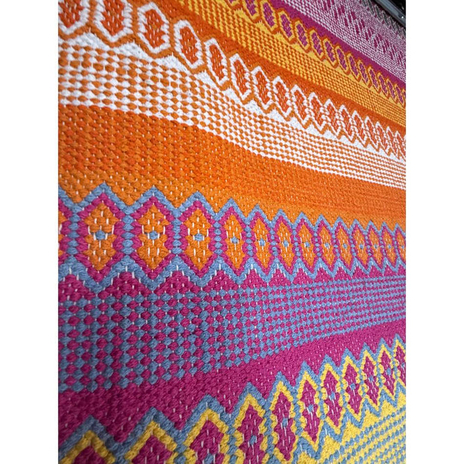 Cascade 29899 Modern Geometric Stripe Hand-Woven Cotton Flatweave Bright Multi Rug