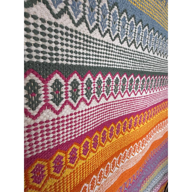 Cascade 29899 Modern Geometric Stripe Hand-Woven Cotton Flatweave Bright Multi Rug