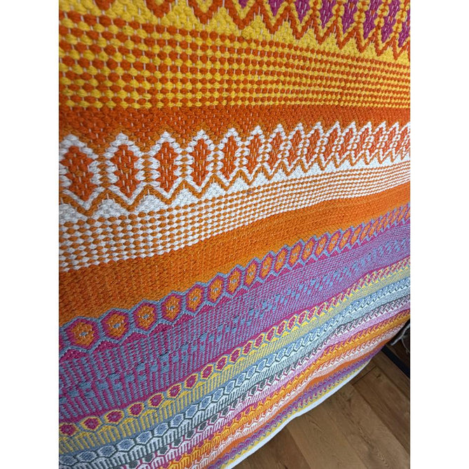 Cascade 29899 Modern Geometric Stripe Hand-Woven Cotton Flatweave Bright Multi Rug