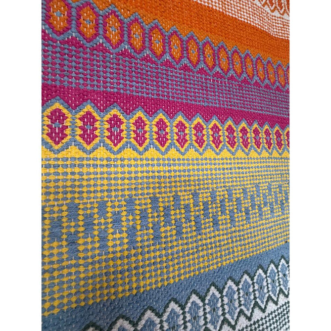 Cascade 29899 Modern Geometric Stripe Hand-Woven Cotton Flatweave Bright Multi Rug