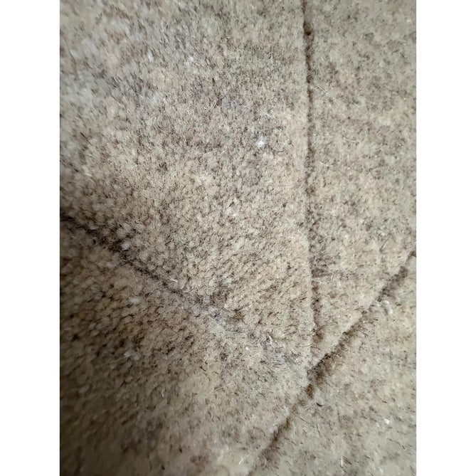 Kasbah KB2025 Modern Plain Geometric Hand-Carved Block Lines Wool Warm Beige Rug