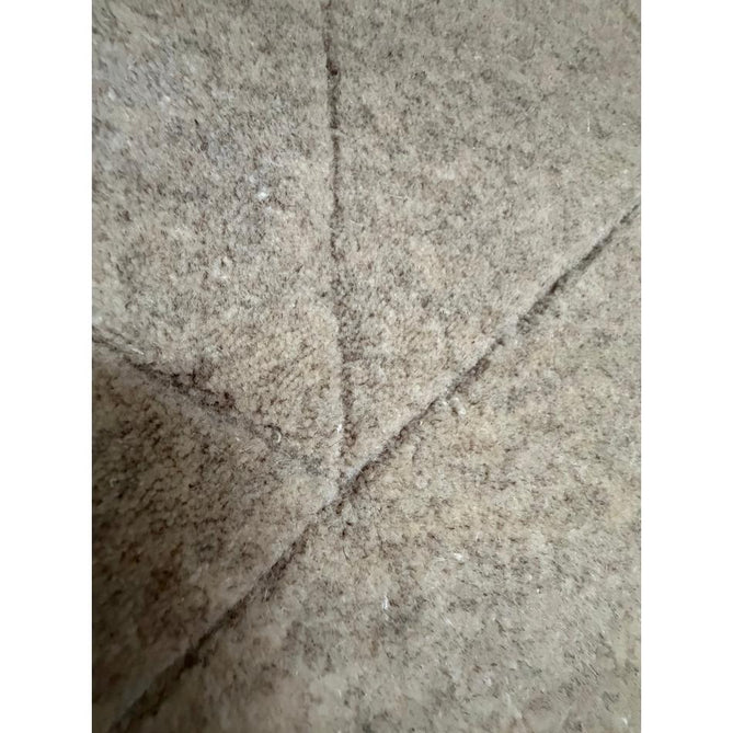 Kasbah KB2025 Modern Plain Geometric Hand-Carved Block Lines Wool Warm Beige Rug