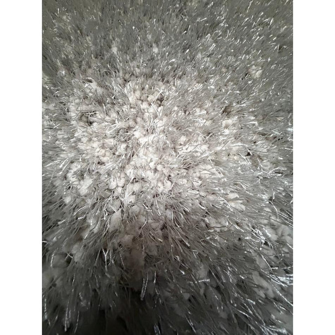 Montana Luxury Super Plush Heavyweight High-Density Hand-Woven Soft High-Pile Plain Polyester Tonal Textured Shimmer Shaggy Silver Rug