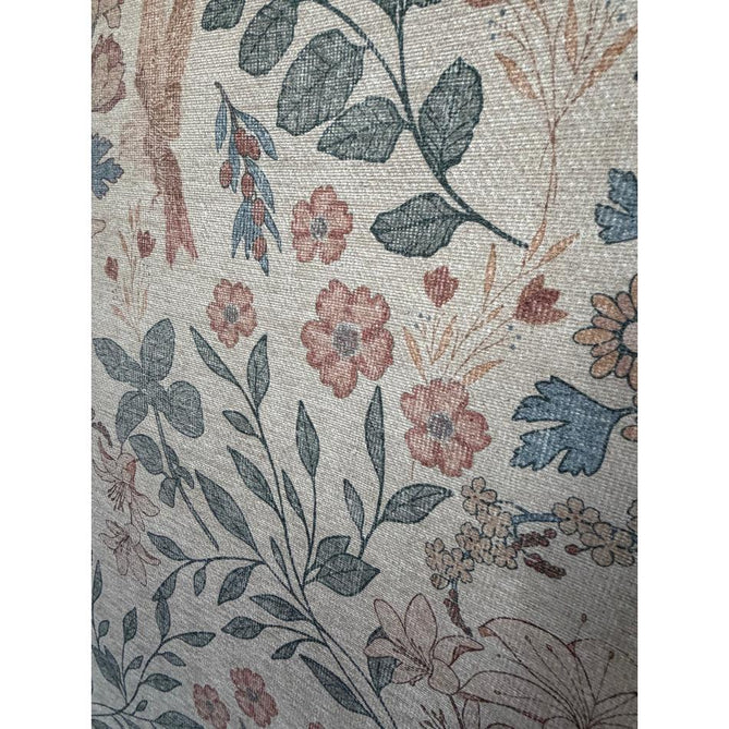 Washable Versailles H1423 Traditional Floral Border Distressed Soft Digitally Printed Lightweight Textured Polyester Flatweave Soft Beige/Powder Blue/Blush Pink Rug