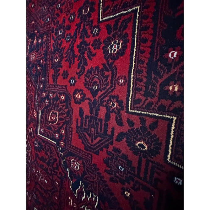Dubai 62101 Traditional Persian Floral Medallion Border Soft High Density Smooth Touch Polyester Deep Red/Navy/Black/White Runner
