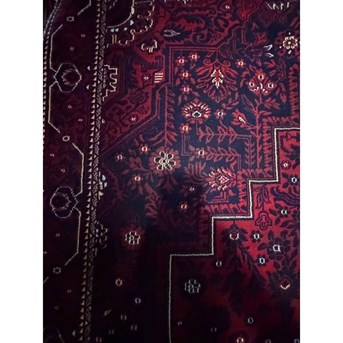 Dubai 62101 Traditional Persian Floral Medallion Border Soft High Density Smooth Touch Polyester Deep Red/Navy/Black/White Runner