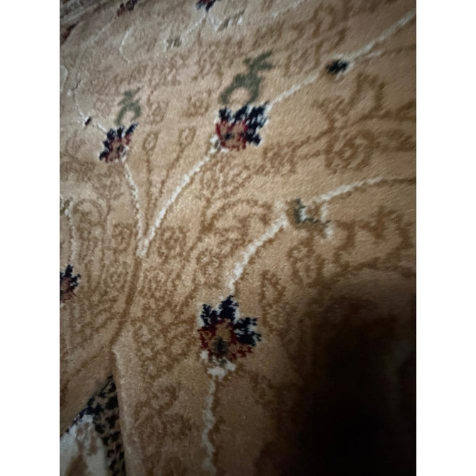 Heritage 4400 Traditional Medallion Floral Tonal Vine Border Soft Carved Hi-Low Durable Polypropylene Golden Beige/Cream/Brown/Tan Rug