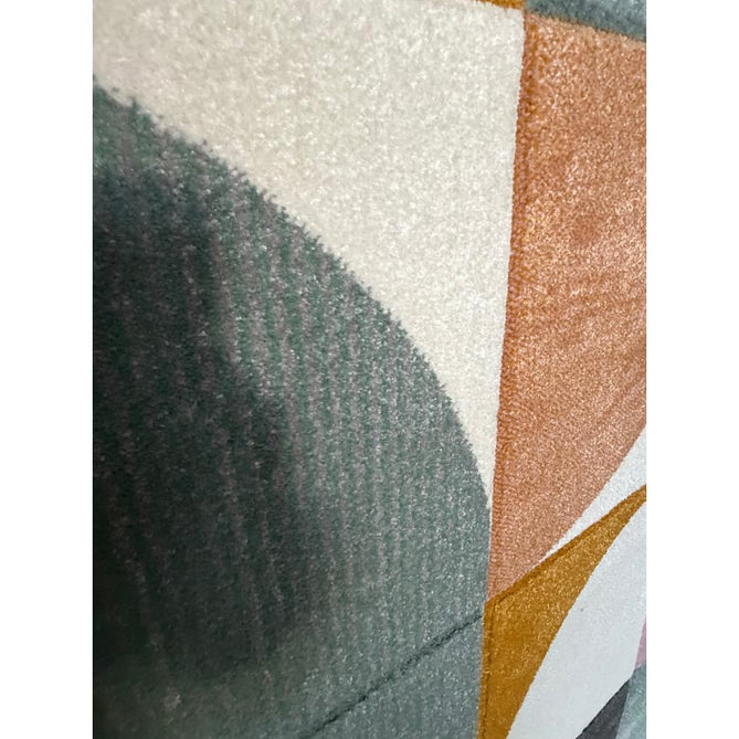 Matrix FE663 Modern Geometric Carved Soft Textured Easy-Care Durable Polypropylene Short Pile Grey/Multicolour Rug