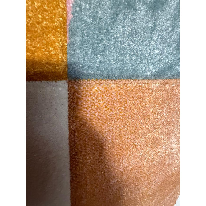Matrix FE663 Modern Geometric Carved Soft Textured Easy-Care Durable Polypropylene Short Pile Grey/Multicolour Rug