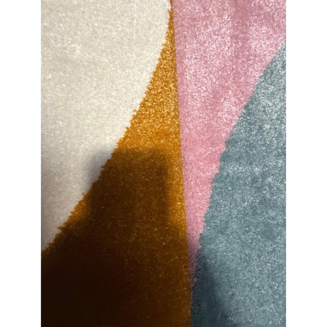 Matrix FE663 Modern Geometric Carved Soft Textured Easy-Care Durable Polypropylene Short Pile Grey/Multicolour Rug