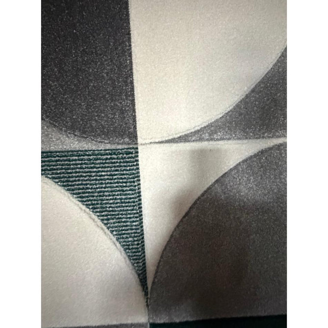 Matrix MT63 Modern Geometric Carved Soft Textured Easy-Care Durable Polypropylene Short Pile Grey/Green/Cream Rug