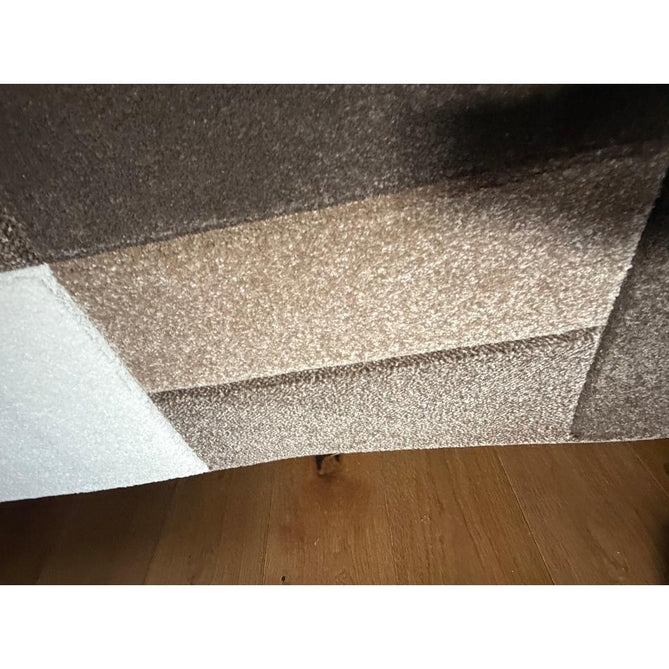 Matrix MT61 Modern Geometric Blocks Carved Soft Textured Easy-Care Durable Polypropylene Short Pile Brown/Beige/Cream Rug