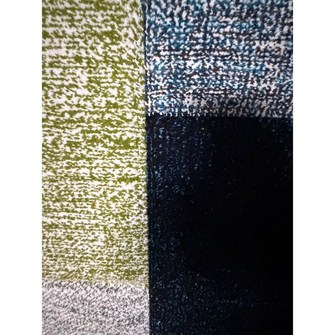 Brooklyn 21830 Modern Geometric Square Patchwork Blocks Soft Carved Durable Short Pile Grey/Multicolour Rug