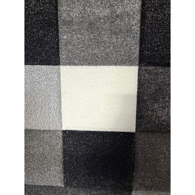 Brooklyn 646 Modern Geometric Tile Blocks Soft Carved Durable Short Pile Grey/Cream Rug