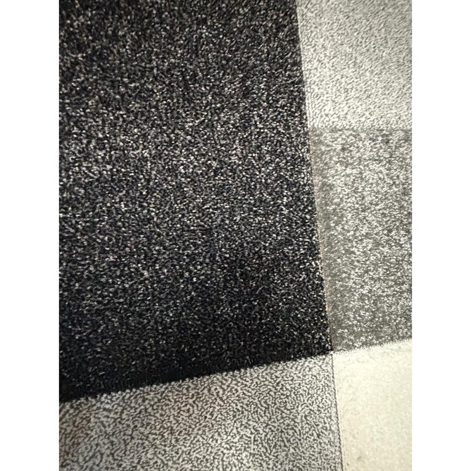 Brooklyn 646 Modern Geometric Tile Blocks Soft Carved Durable Short Pile Grey/Cream Rug