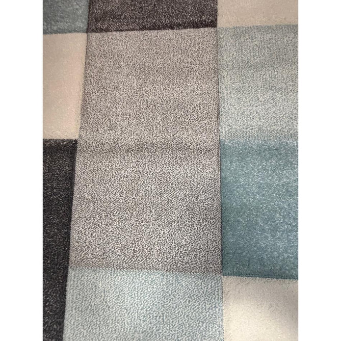 Brooklyn 646 Modern Geometric Tile Blocks Soft Hand-Carved Beige/Blue/Cream Rug