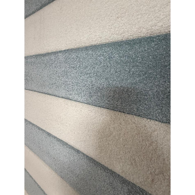 Catherine Lansfield Cove Stripe Modern Linear Durable Easy-Care Carved High Density Polyproplyene Blue/Cream Rug