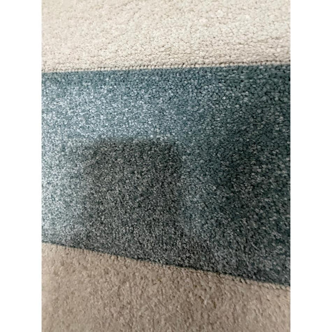 Catherine Lansfield Cove Stripe Modern Linear Durable Easy-Care Carved High Density Polyproplyene Blue/Cream Rug