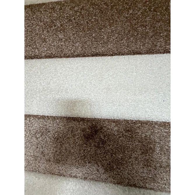 Catherine Lansfield Cove Stripe Modern Linear Durable Easy-Care Carved High Density Polyproplyene Natural/Cream Rug