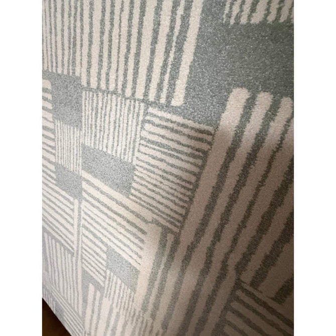 Catherine Lansfield Blocks Modern Geometric Durable Easy-Care Carved High Density Polyproplyene Light Sage Green/Cream Rug