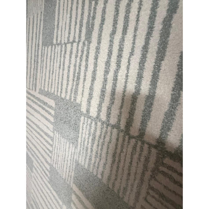 Catherine Lansfield Blocks Modern Geometric Durable Easy-Care Carved High Density Polyproplyene Light Sage Green/Cream Rug