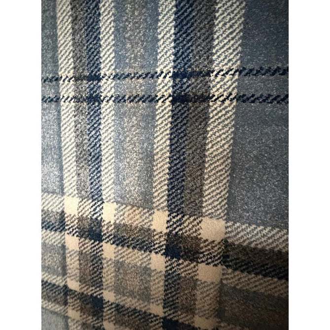 Catherine Lansfield Kelso Check Modern Geometric Tartan Durable Easy-Care Carved High Density Polyproplyene Blue Rug