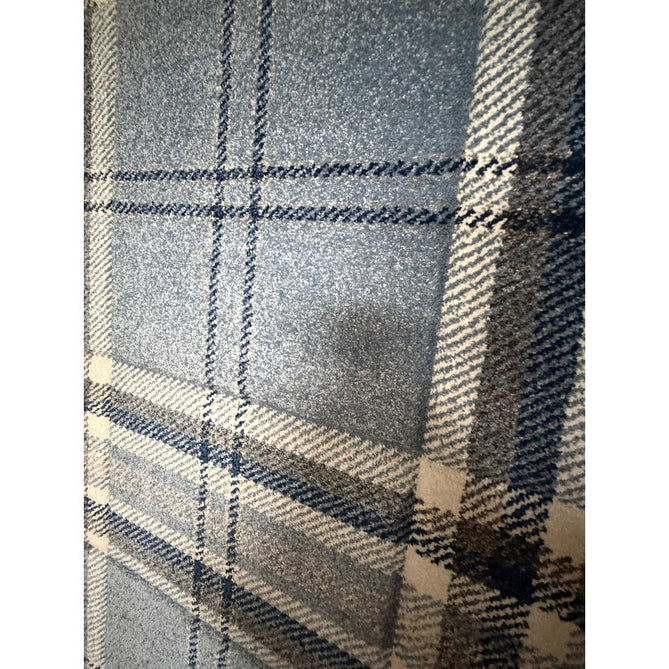 Catherine Lansfield Kelso Check Modern Geometric Tartan Durable Easy-Care Carved High Density Polyproplyene Blue Rug