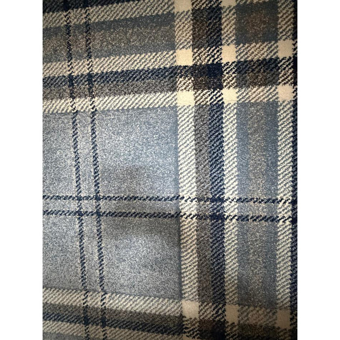 Catherine Lansfield Kelso Check Modern Geometric Tartan Durable Easy-Care Carved High Density Polyproplyene Blue Rug