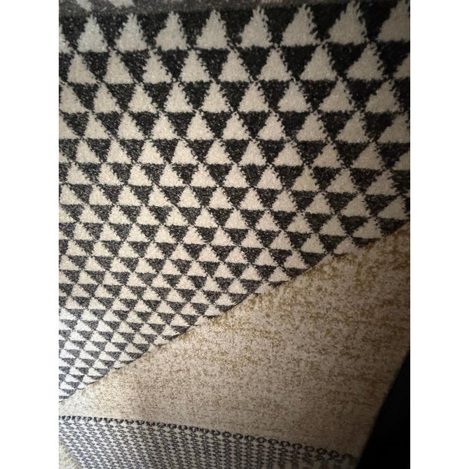 Catherine Lansfield Larsson Geo Modern Abstract Durable Easy-Care Carved High Density Polyproplyene Ochre/Grey Rug