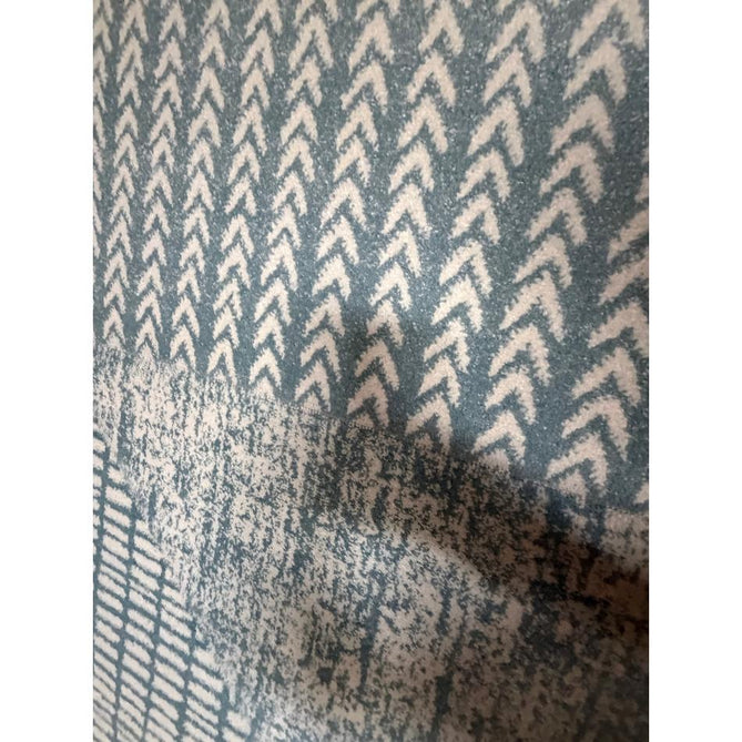 Catherine Lansfield Larsson Modern Abstract Durable Easy-Care Carved High Density Polyproplyene Blue/Cream Rug