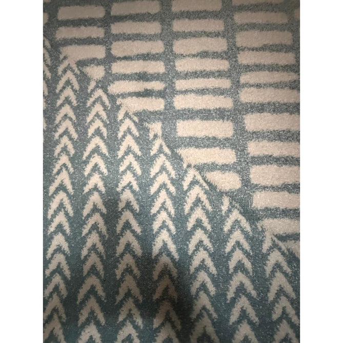 Catherine Lansfield Larsson Modern Abstract Durable Easy-Care Carved High Density Polyproplyene Blue/Cream Rug