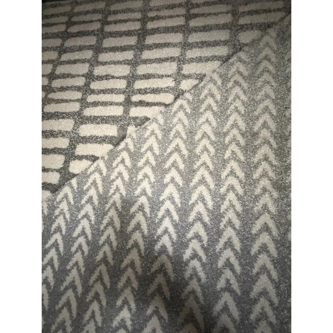 Catherine Lansfield Larsson Modern Abstract Durable Easy-Care Carved High Density Polyproplyene Grey/Cream Rug