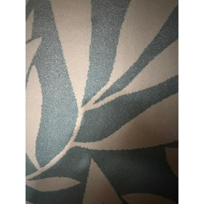 Catherine Lansfield Sorral Leaves Modern Botanical Floral Durable Easy-Care Carved High Density Polyproplyene Blue/Cream Rug