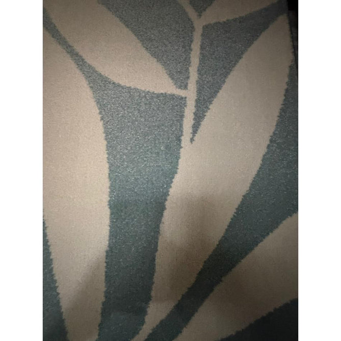 Catherine Lansfield Sorral Leaves Modern Botanical Floral Durable Easy-Care Carved High Density Polyproplyene Blue/Cream Rug