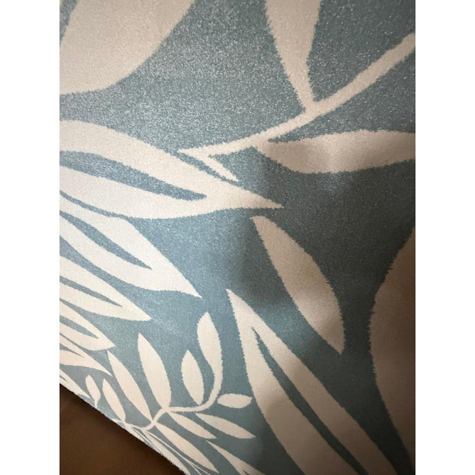 Catherine Lansfield Sorral Leaves Modern Botanical Floral Durable Easy-Care Carved High Density Polyproplyene Blue/Cream Rug