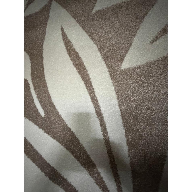 Catherine Lansfield Sorral Leaves Modern Botanical Floral Durable Easy-Care Carved High Density Polyproplyene Natural/Cream Rug