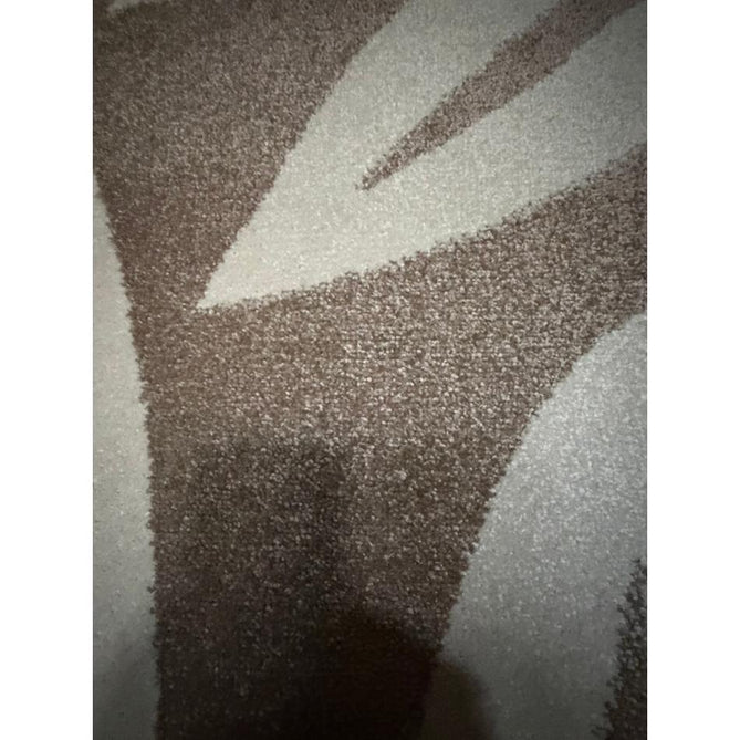 Catherine Lansfield Sorral Leaves Modern Botanical Floral Durable Easy-Care Carved High Density Polyproplyene Natural/Cream Rug