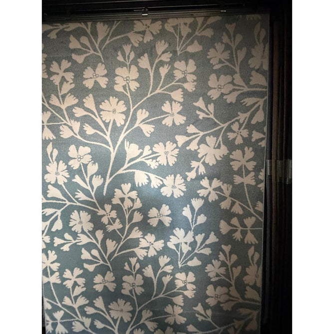 Catherine Lansfield Grace Floral Modern Durable Easy-Care Carved High Density Polyproplyene Blue/Cream Rug