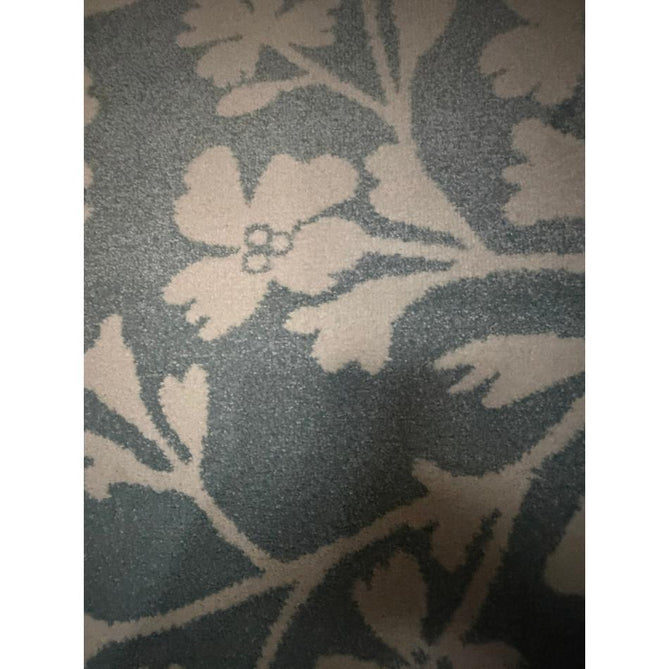 Catherine Lansfield Grace Floral Modern Durable Easy-Care Carved High Density Polyproplyene Blue/Cream Rug
