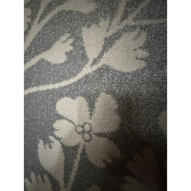 Catherine Lansfield Grace Floral Modern Durable Easy-Care Carved High Density Polyproplyene Grey/Cream Rug