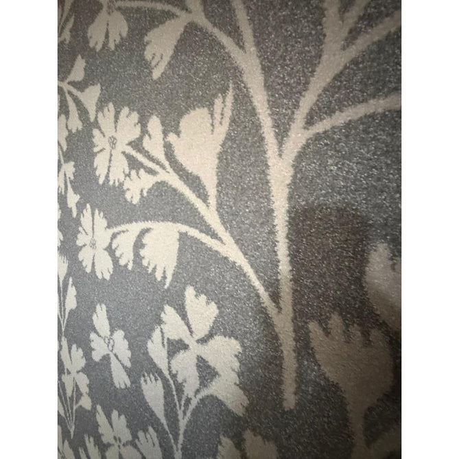 Catherine Lansfield Grace Floral Modern Durable Easy-Care Carved High Density Polyproplyene Grey/Cream Rug