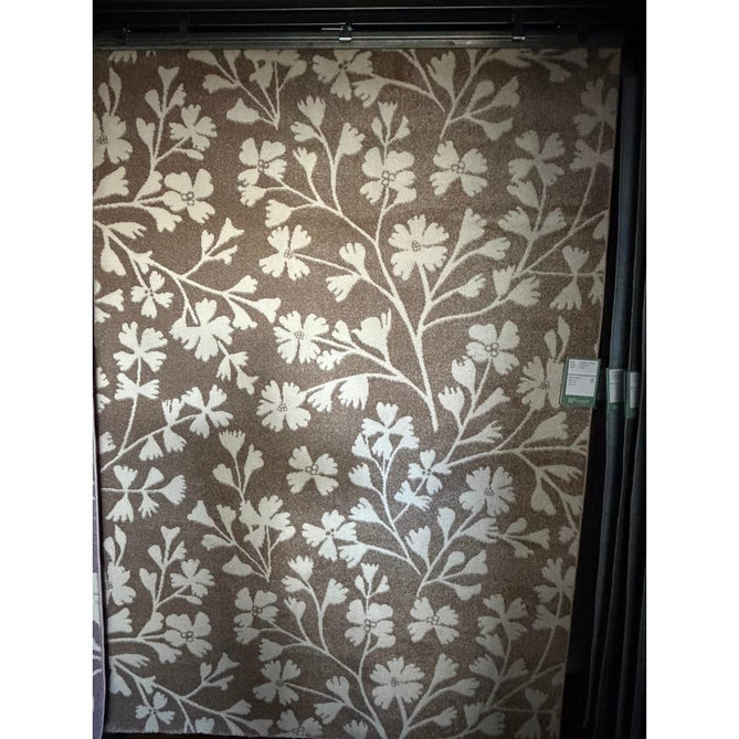 Catherine Lansfield Grace Floral Modern Durable Easy-Care Carved High Density Polyproplyene Natural/Cream Rug